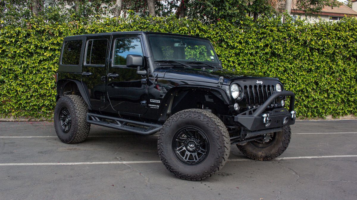 【tsutsuji 】JEEP × Black by VANQUISH Steinjager Jeep Wrangler Rock Sliders; Fluorescent Orange